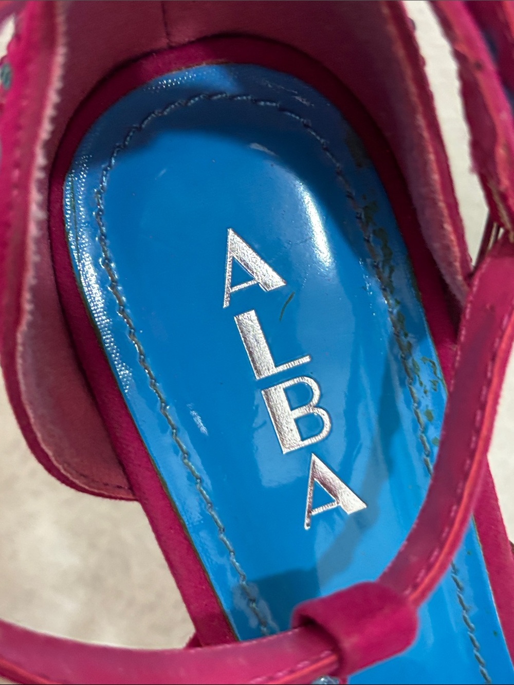 Alba Hot Pink & Blue Rhinestone Platform Heels Size 10 | 6” Stiletto Floral Glam - Picture 9 of 12